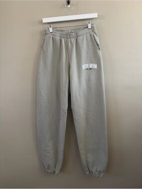 RICH MOM Jogger‎ Sweatpants Beige Oversized Loungewear Woman's Small
